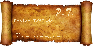 Panics Tünde névjegykártya